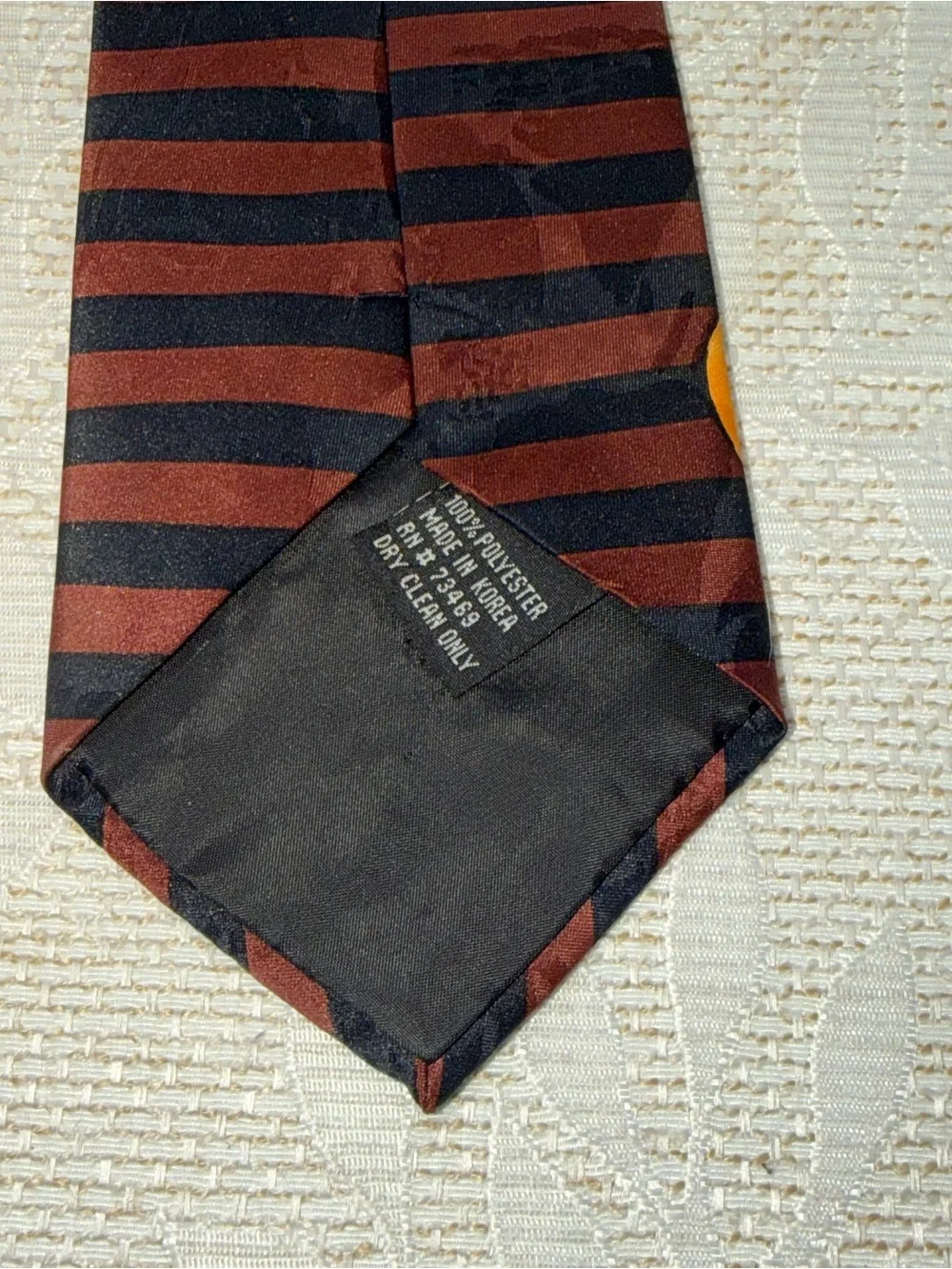 Men's Burgundy and Black Striped Winnie the Pooh Novelty Tie